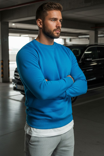 Bluza męska gładka niebieska Dstreet BX4386