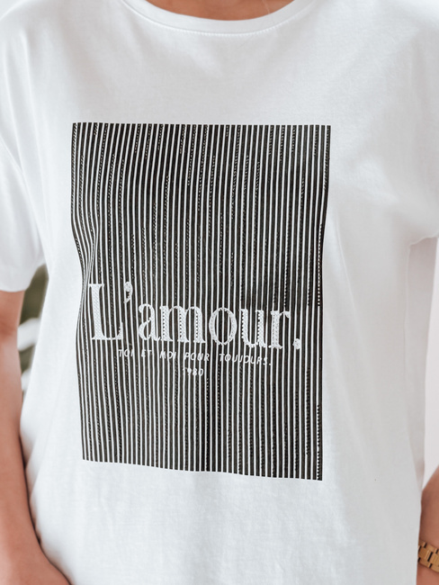 T-shirt damski LAMOUR biały Dstreet RY2588
