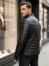 Kurtka skórzana męska zimowa pikowana czarna Dstreet TX5113