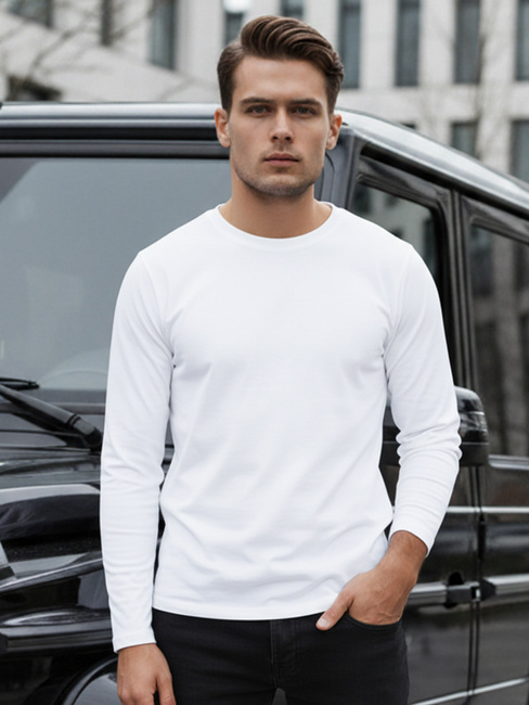 Longsleeve męski biały Dstreet LX0579