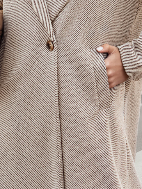 Płaszcz damski oversize MANTOVA długi jasnobrązowy Dstreet NY0741