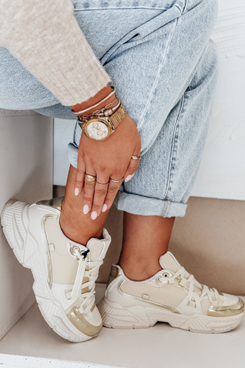 Sneakersy damskie beżowe Dstreet ZY1016