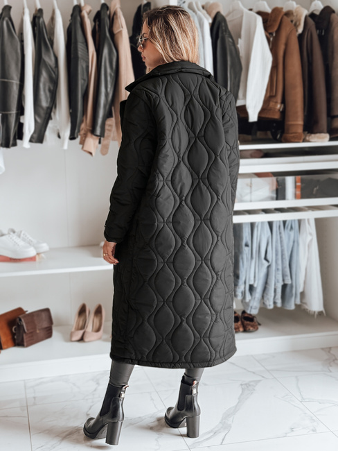 Płaszcz damski pikowany długi TRENDIFY czarny Dstreet TY4378