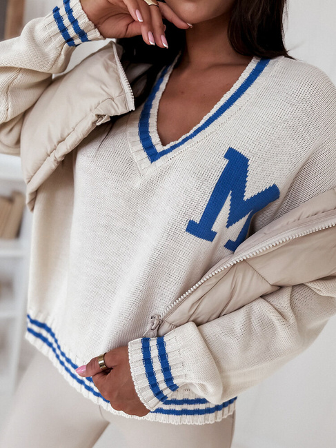 Sweter damski oversize MIRAGE kremowy Dstreet MY2222