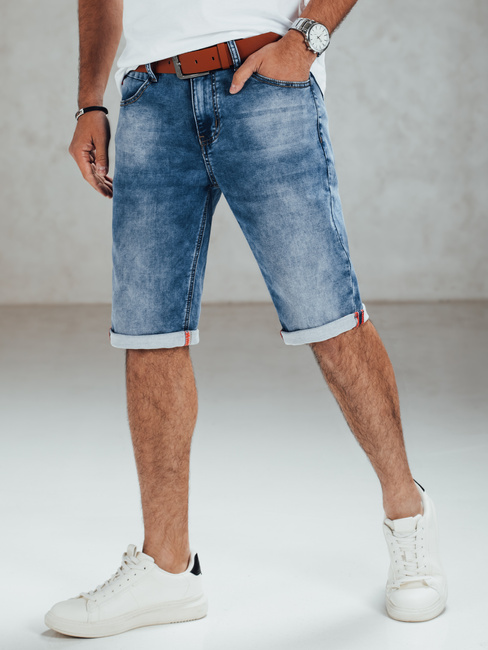 Spodenki męskie jeansowe niebieskie z paskiem Dstreet SX2558