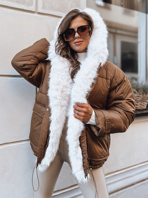 Kurtka zimowa damska oversize BRILLIANCE brązowa Dstreet TY3910
