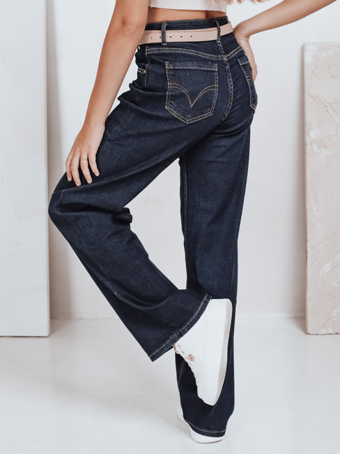Jeansy damskie wide leg granatowe Dstreet UY2769