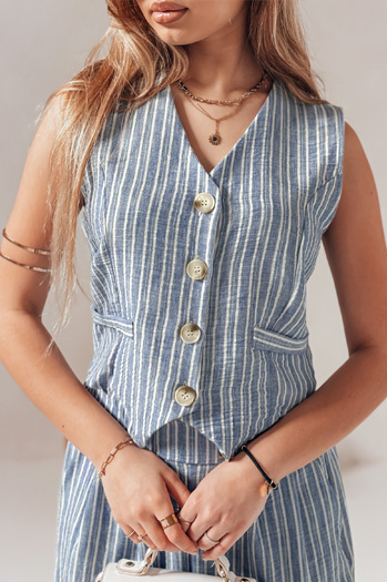 Kamizelka damska LINELIA niebieska Dstreet PY0134