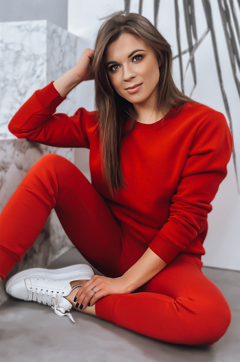 Komplet damski dresowy FITT czerwony Dstreet AY0794