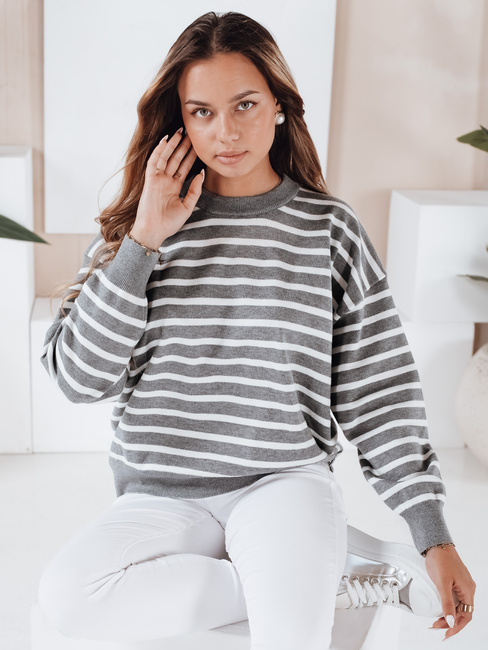 Sweter damski w paski szary Dstreet MY2540