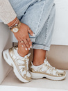 Sneakersy damskie na płaskiej podeszwie GLISSWALK złote Dstreet ZY1002