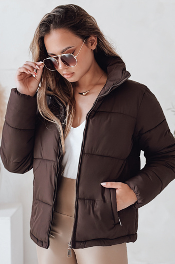 Kurtka damska zimowa pikowana LAROSE brązowa Dstreet TY4943