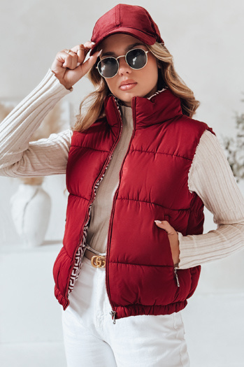 Kamizelka damska pikowana URBANELLE bordowa Dstreet TY4972