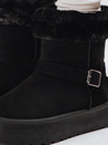 Śniegowce damskie zamszowe z futerkiem czarne Dstreet ZY1273