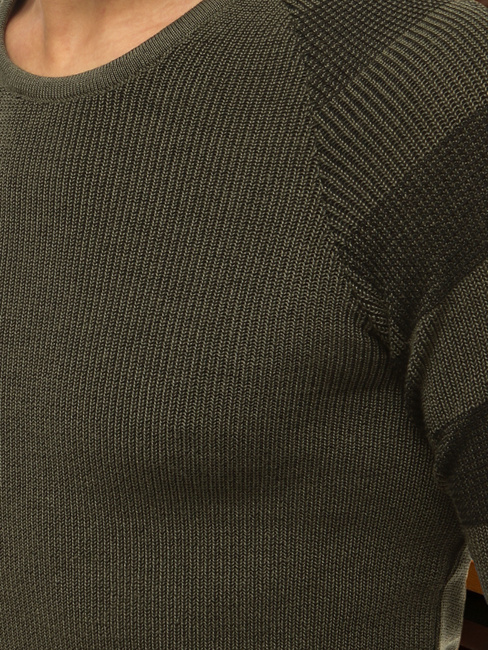 Sweter męski wkładany przez głowę khaki Dstreet WX1637