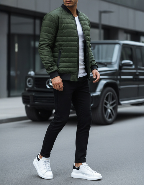 Kurtka męska pikowana bomber jacket zielona TX2211A