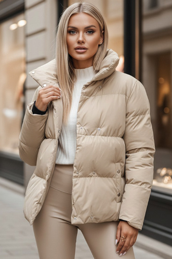 Kurtka zimowa damska pikowana LARO jasnobeżowa Dstreet TY4703z