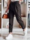 Casualowe spodnie damskie plisowane z paskiem PLISSO czarne Dstreet UY2518