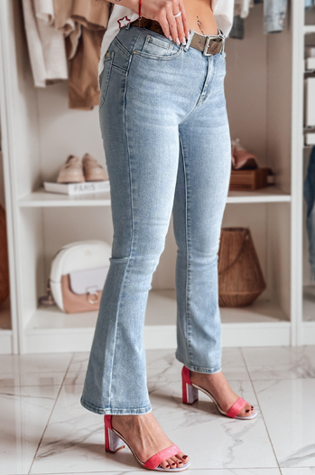 Spodnie damskie jeansowe dzwony z paskiem MODELISS niebieskie Dstreet UY2480