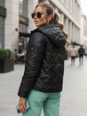 Kurtka damska pikowana z kapturem czarna Dstreet TY5551