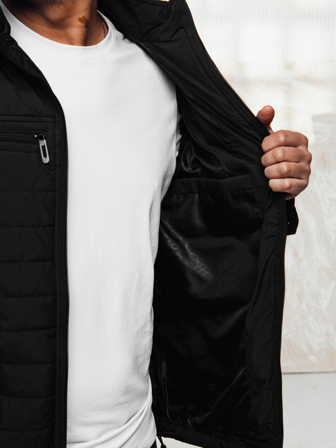 Kurtka męska pikowana z kapturem czarna Dstreet TX5009