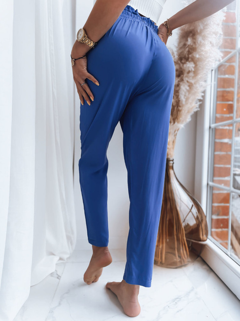 Materiałowe spodnie damskie ADELIS chabrowe Dstreet UY1537