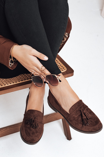 Mokasyny damskie zamszowe brązowe Dstreet ZY1168