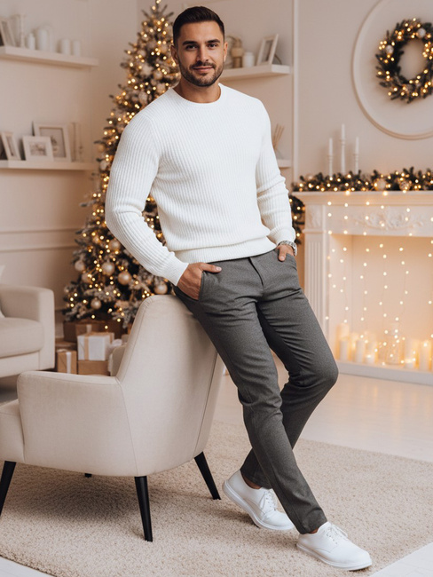 Spodnie męskie chinosy ciemnoszare Dstreet UX4388z