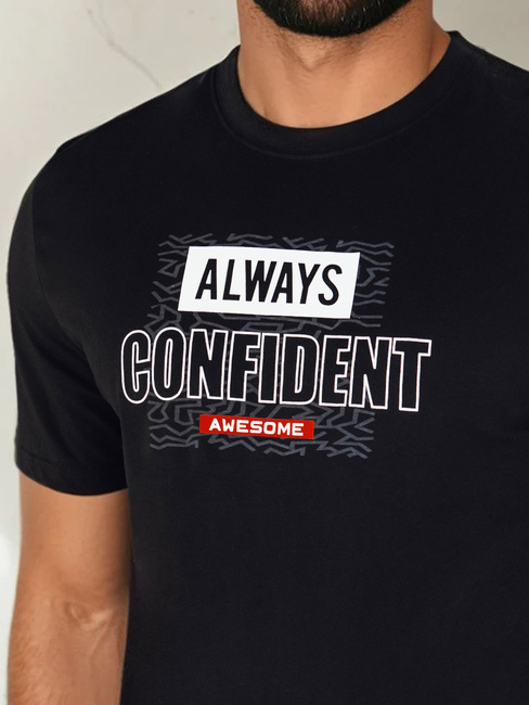 Koszulka męska z nadrukiem czarna Dstreet RX5407