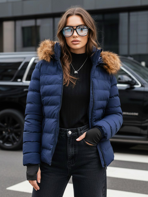 Kurtka zimowa damska pikowana VERSES granatowa Dstreet TY4039