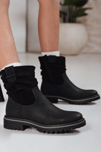 Botki damskie zamszowe czarne Dstreet ZY1277