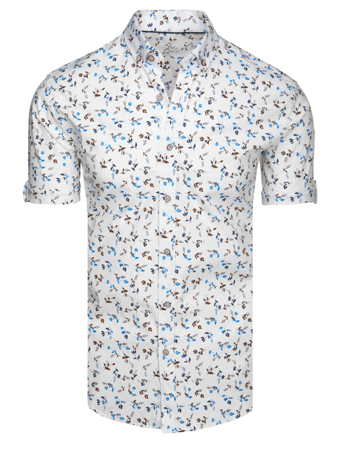 Koszula męska z krótkim rękawem biała Dstreet KX1040