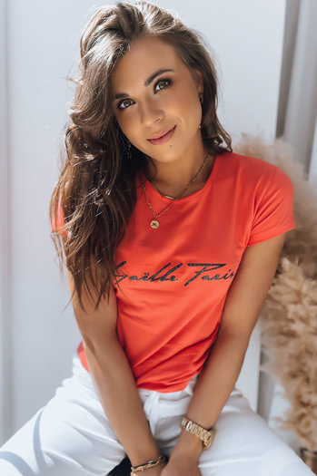 T-shirt damski GAZELLE koralowy Dstreet RY2219