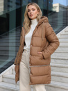 Kurtka damska zimowa długa kamelowa Dstreet TY5167