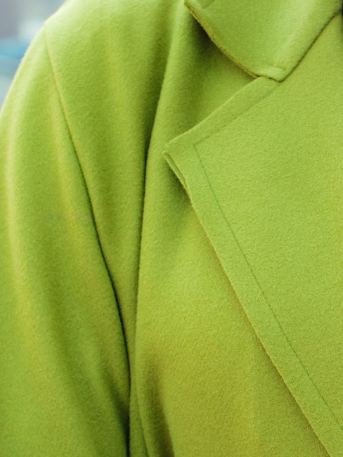 Płaszcz damski oversize LINNORE długi limonkowy Dstreet NY0702