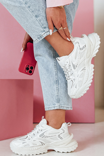Sportowe sneakersy damskie BLAZERO białe Dstreet ZY0900