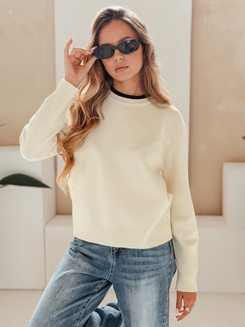 Damski sweter basic DARMILA ecru Dstreet MY2506