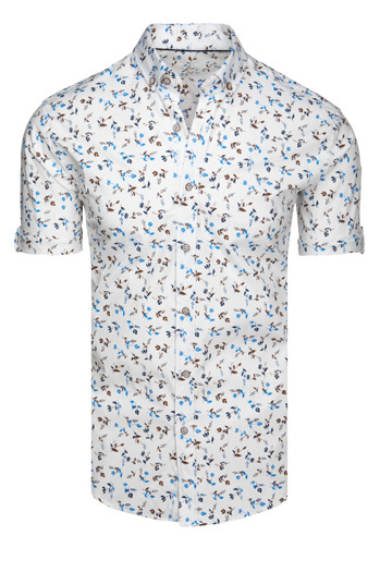 Koszula męska z krótkim rękawem biała Dstreet KX1040