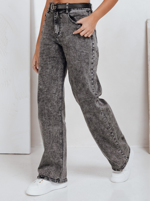 Jeansy damskie wide leg czarne Dstreet UY2747