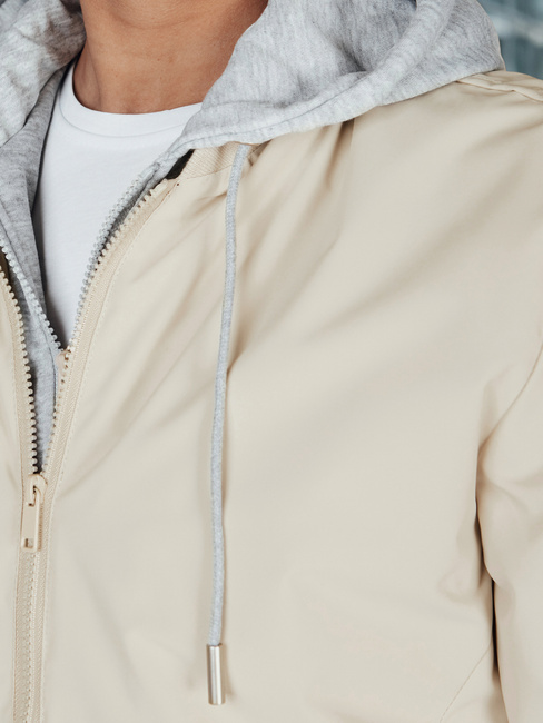 Kurtka męska bomberka z kapturem biała Dstreet TX5020