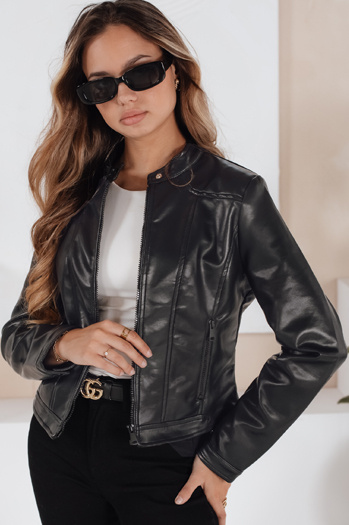 Kurtka skórzana damska ramoneska czarna Dstreet TY5205