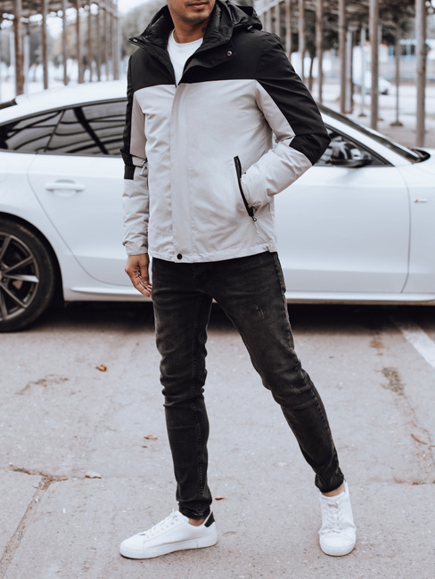 Kurtka męska zimowa z kapturem szara Dstreet TX4900