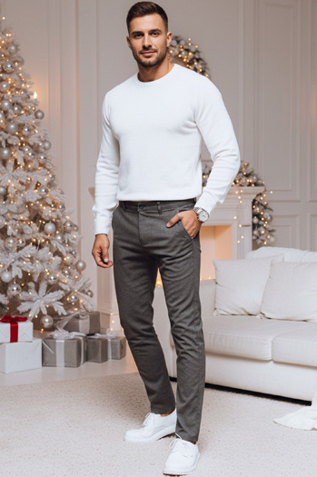 Spodnie męskie chinosy ciemnoszare Dstreet UX4388z