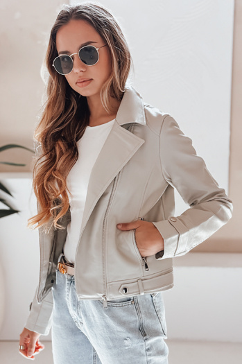 Kurtka skórzana damska ramoneska DARKGLORY szara Dstreet TY5216