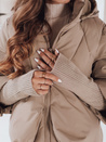 Kurtka damska zimowa MISSLAYER z kapturem kamelowa Dstreet TY5035
