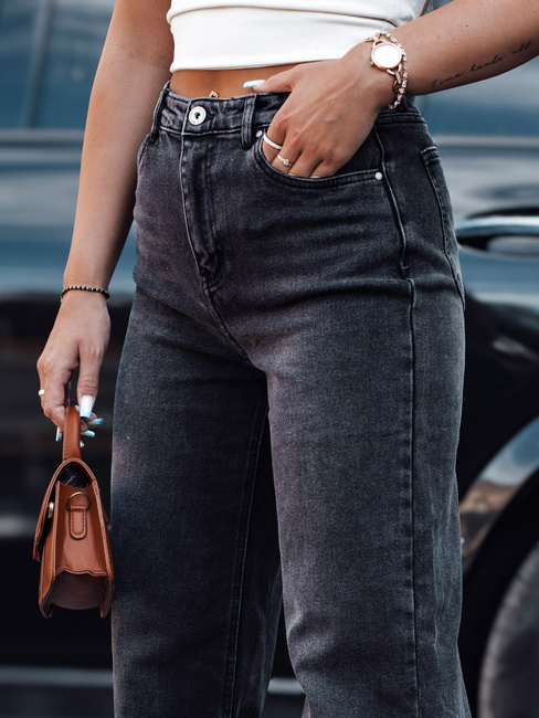 Spodnie damskie JEANDII jeansowe baggy z przetarciami czarne Dstreet UY2209