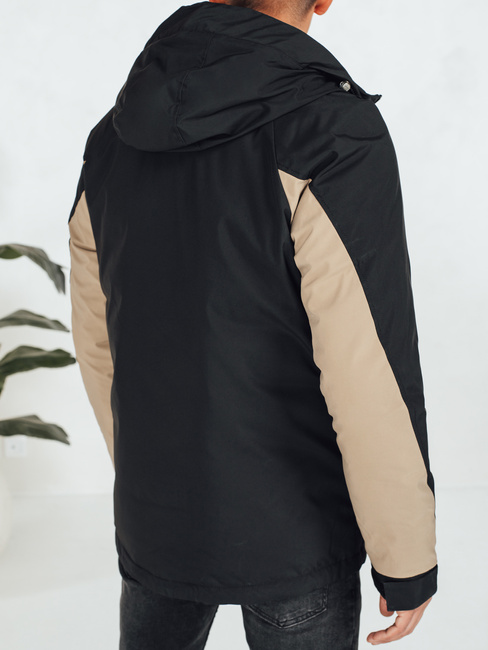 Kurtka męska zimowa z kapturem beżowa Dstreet TX5042