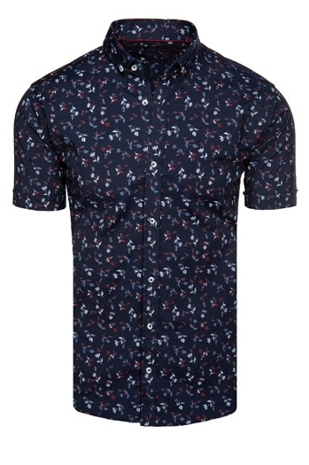 Koszula męska z krótkim rękawem granatowa Dstreet KX1043