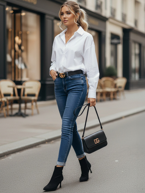 Spodnie damskie jeansowe DIVETTI ciemnoniebieskie Dstreet UY2252