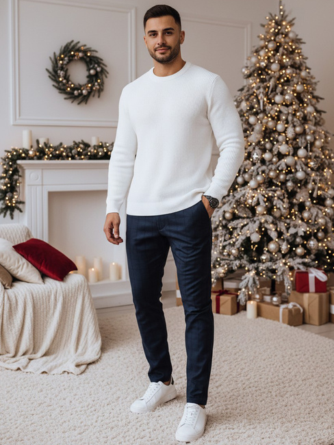 Spodnie męskie casual ciemnogranatowe Dstreet UX4395z